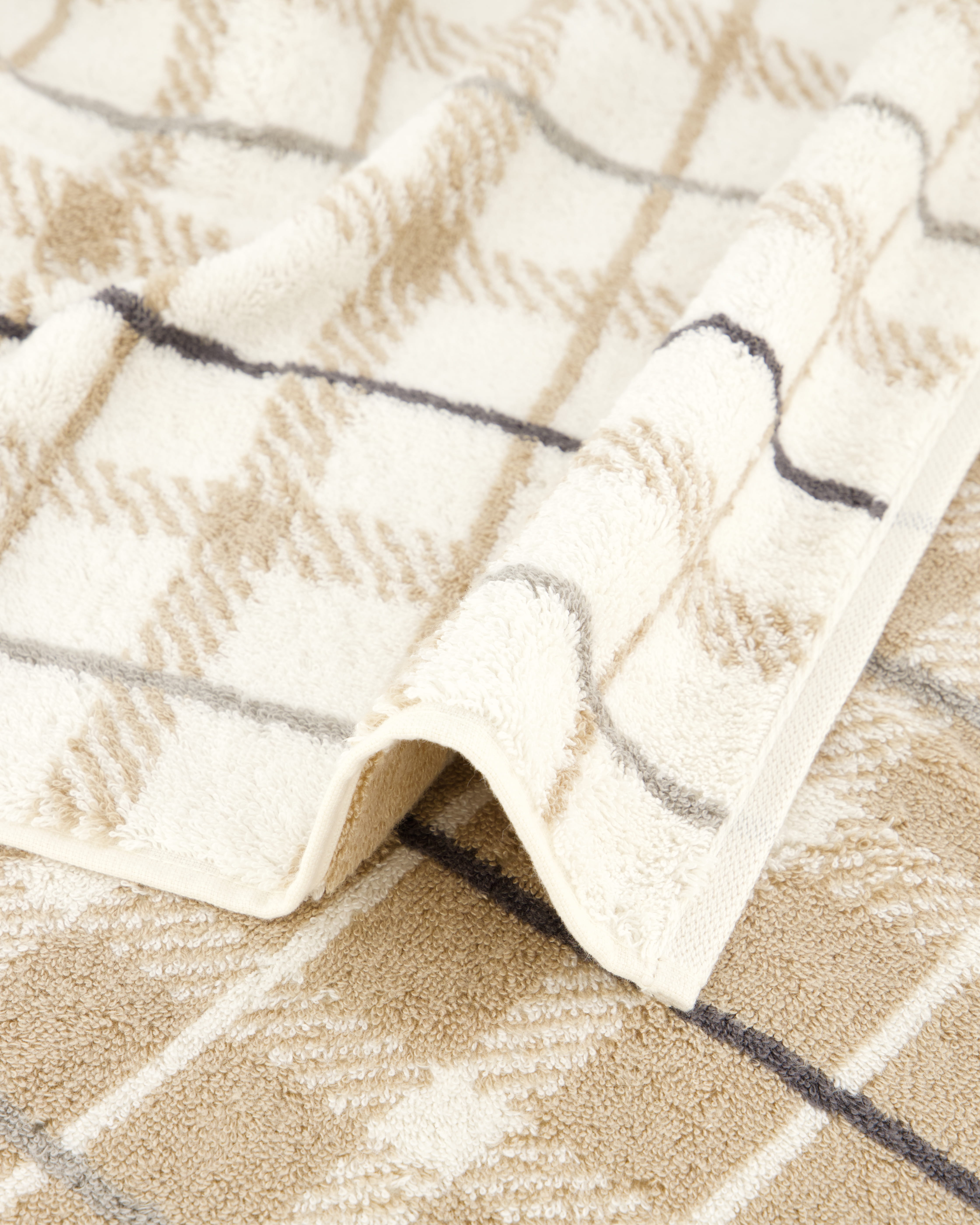 JOOP! Handtücher Contour Checked 1715 Creme - 37 - Duschtuch 80x150 cm