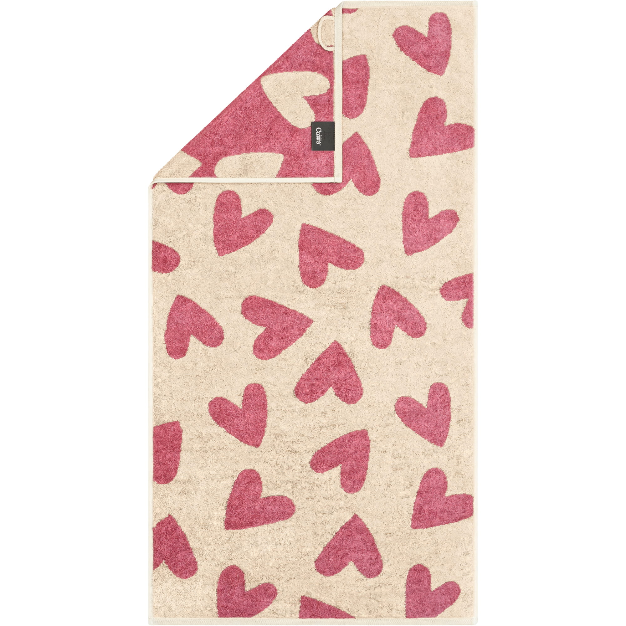 Cawö Handtücher Heart Beats Hearts 6275 beere - 32 - Handtuch 50x100 cm