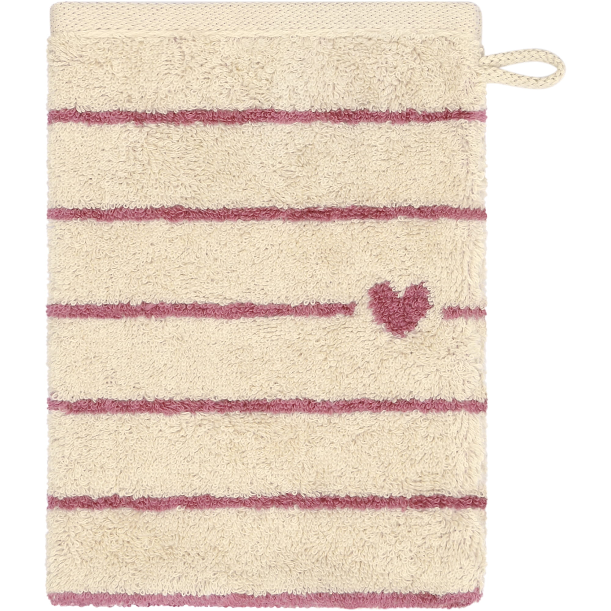 Cawö Handtücher Heart Beats Lines & Hearts 6276 beere - 32 - Waschhandschuh 16x22 cm