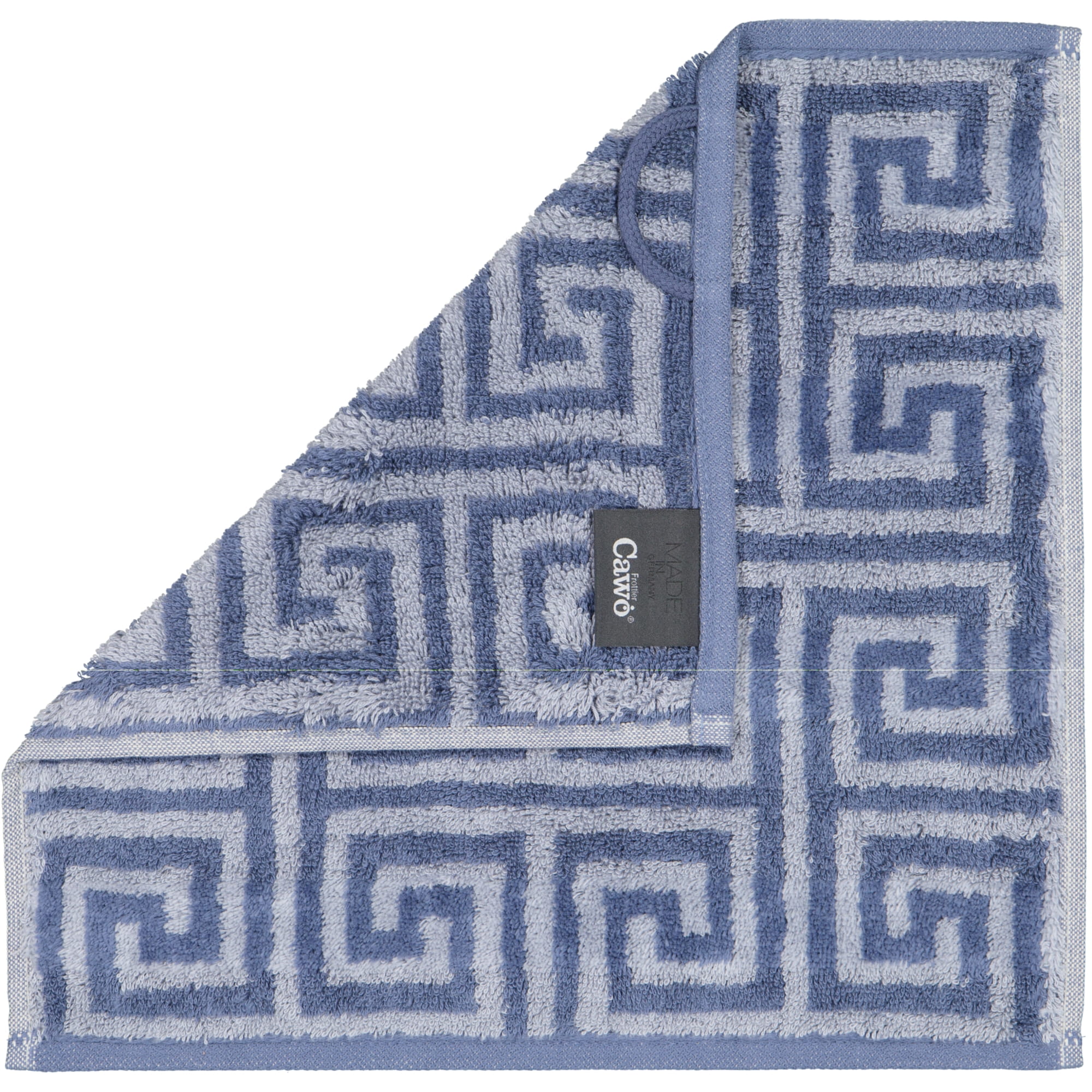 Cawö Handtücher Noblesse Elegance Allover 1088 nachtblau - 11 - Seiflappen 30x30 cm