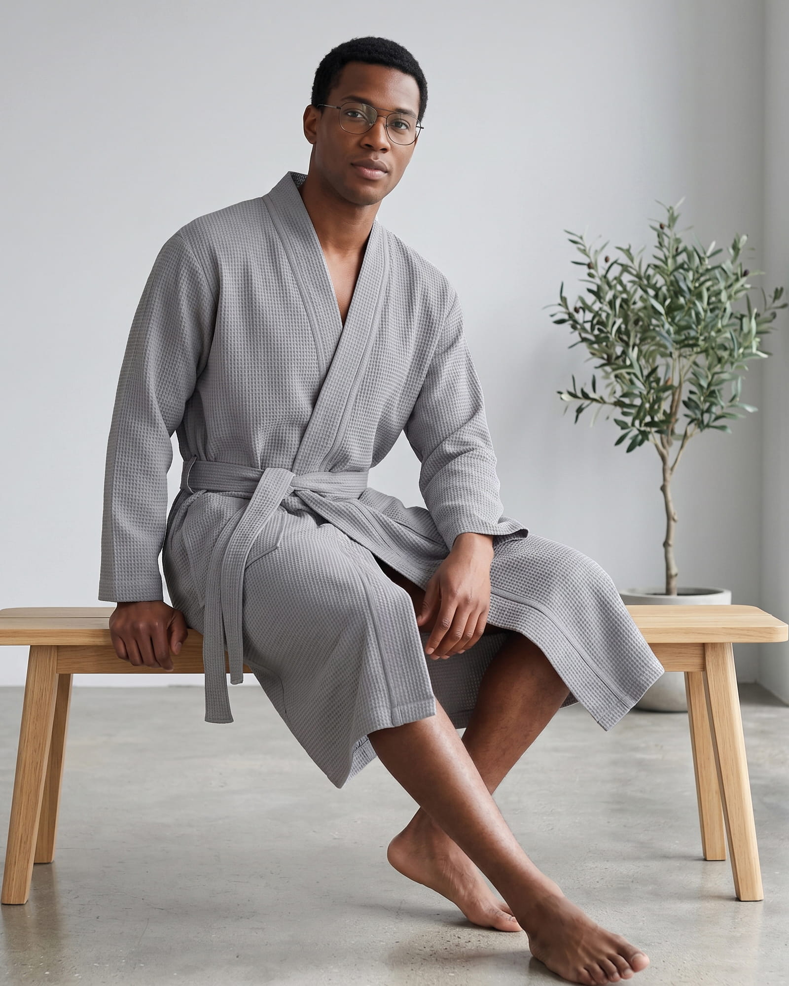 Cawö Home Bademäntel Herren Kimono 816 metal - 71 - S