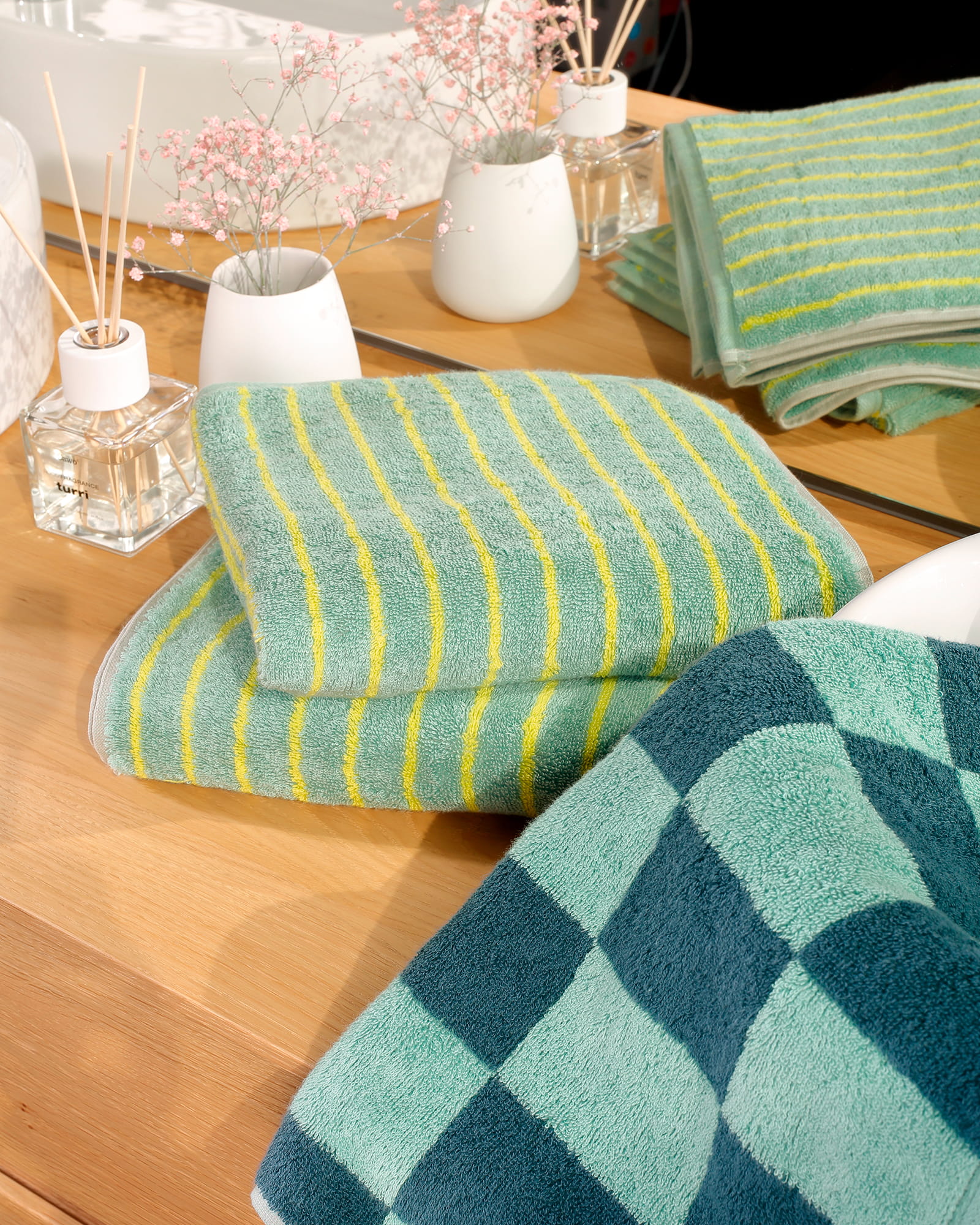 Cawö Handtücher Weekend Streifen 6296 grün/lemon - 40 - Handtuch 50x100 cm