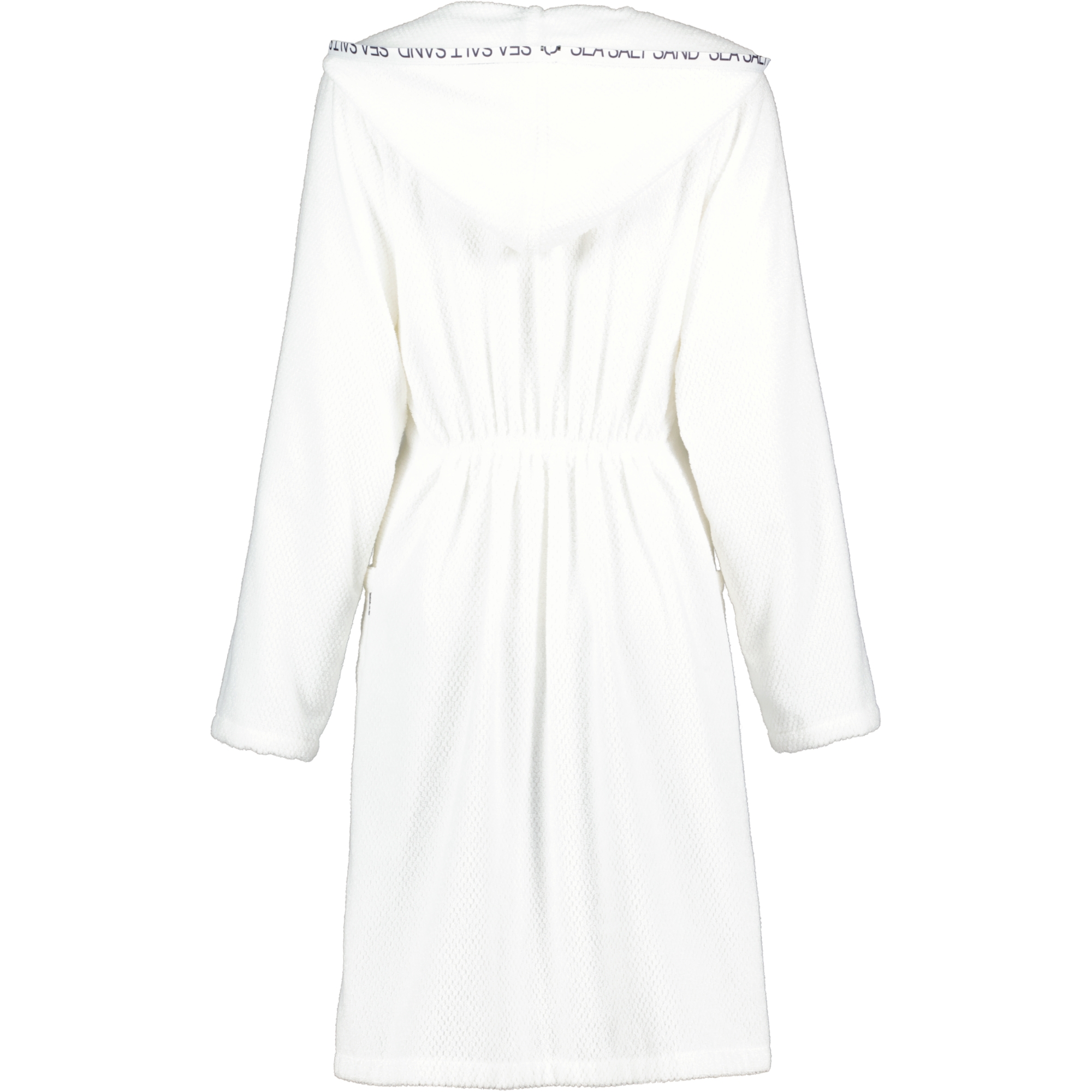 Cawö Damen Bademantel Sea Salt Sand 3101 Kapuze kurz RV - Farbe: weiß - 600 - M