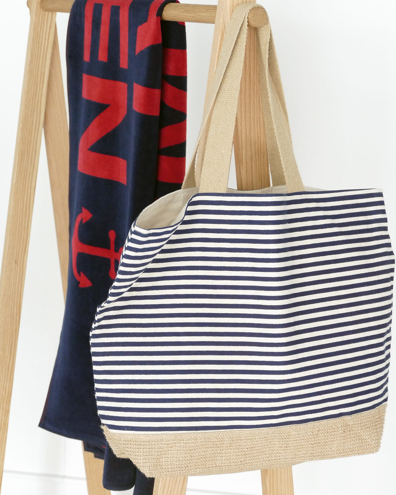 Cawö Beachbags Canvas Streifen 55700 marine - 13 - 40x55 cm