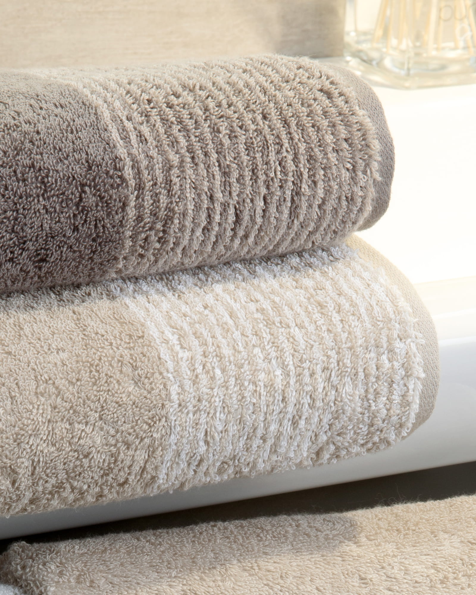 Cawö - Luxury Home Two-Tone 590 - Farbe: sand - 33 - Waschhandschuh 16x22 cm