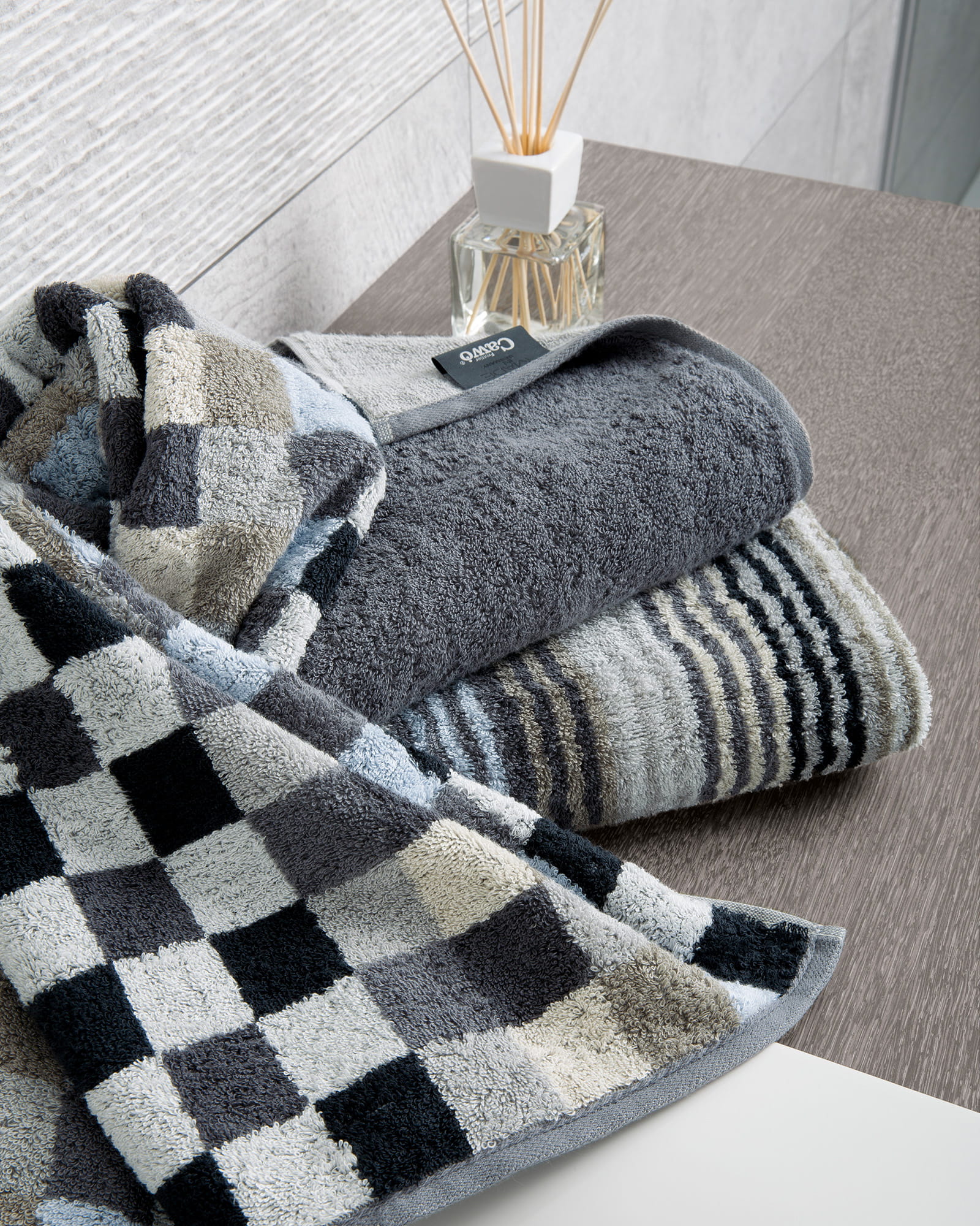 Cawö - Unique Karo 942 - Farbe: anthrazit - 77