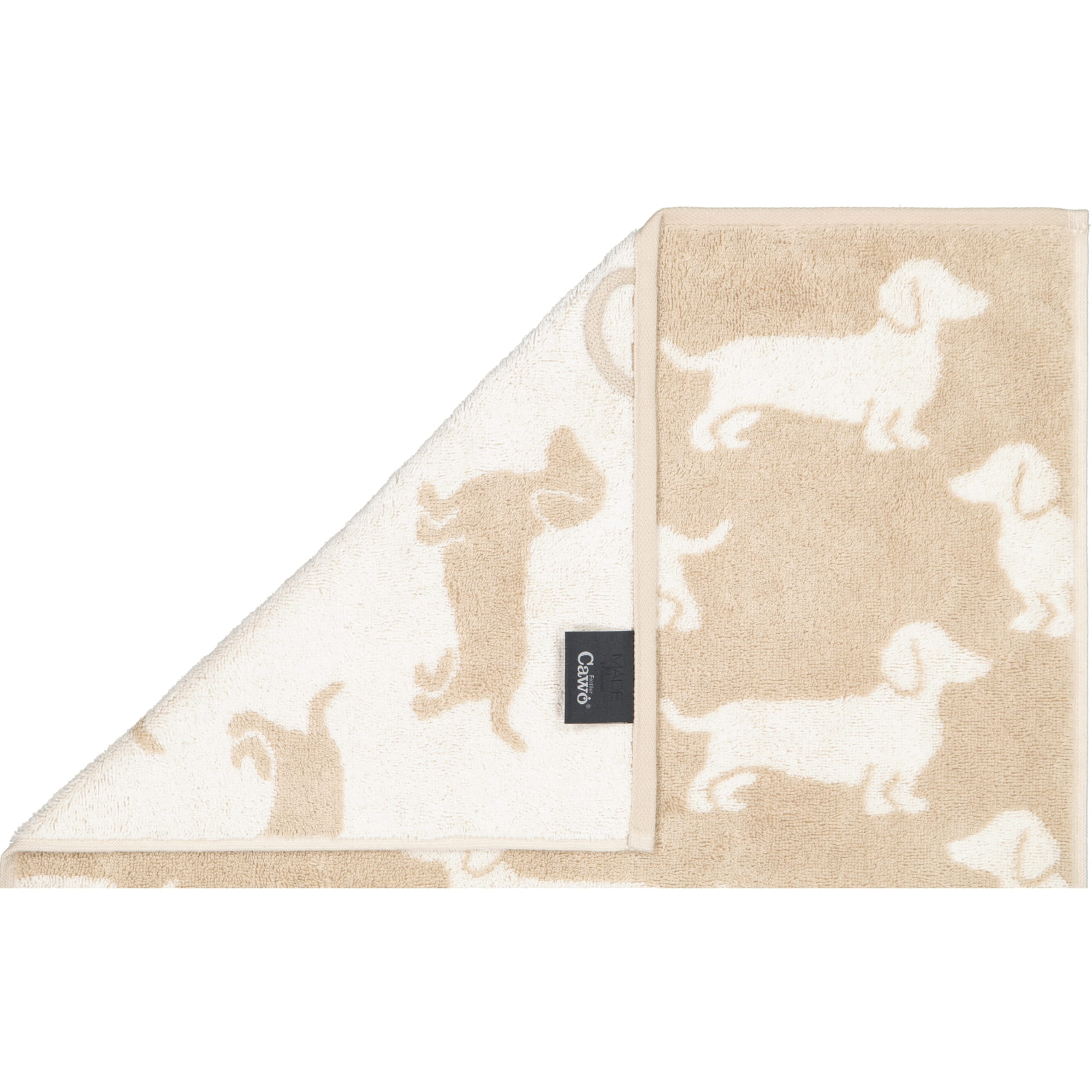 Cawö Handtücher WE LOVE DOGS 6246 Natur-Beige - 33 - Duschtuch 80x150 cm