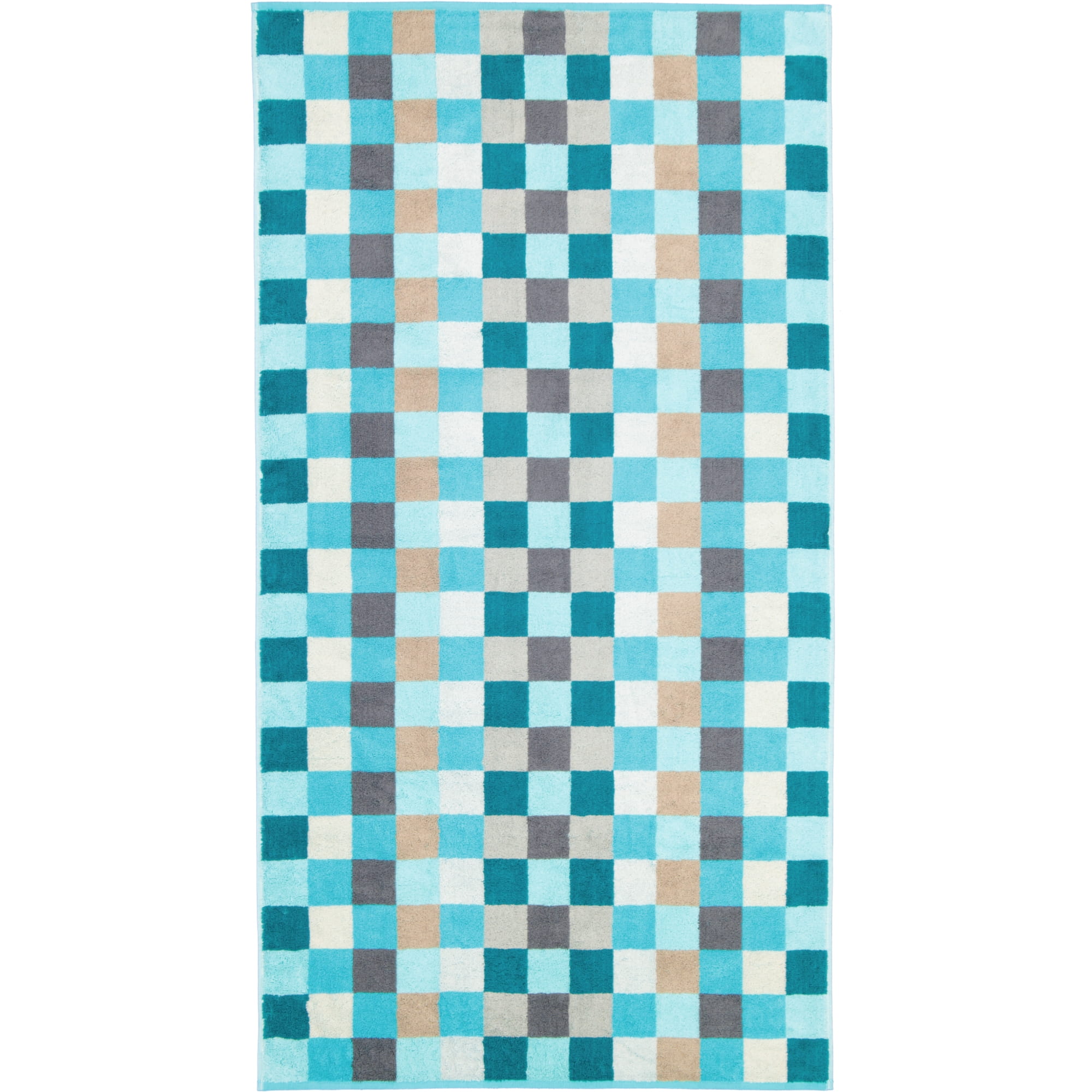 Cawö - Unique Karo 942 - Farbe: türkis - 44 - Duschtuch 70x140 cm