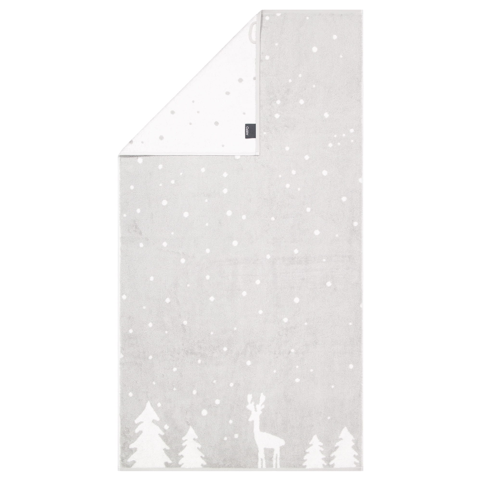 Cawö Handtücher WINTER EDITION Rudi im Schnee 6271 platin/weiß - 76 - Duschtuch 70x140 cm