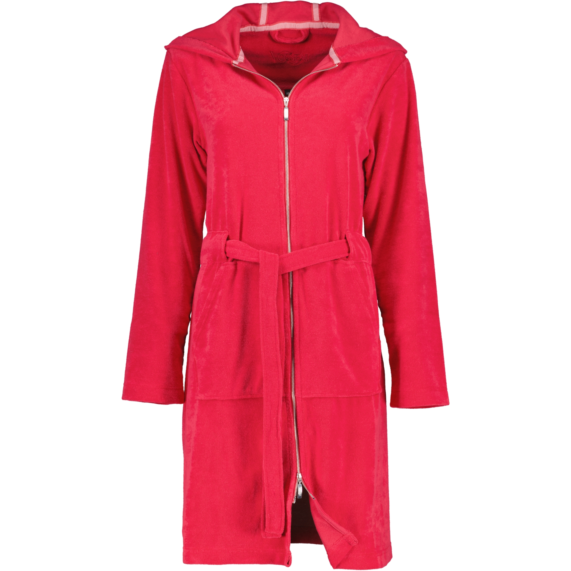 Vossen Bademäntel Damen Kurzmantel mit Kapuze Tampa kirschrot - 3680