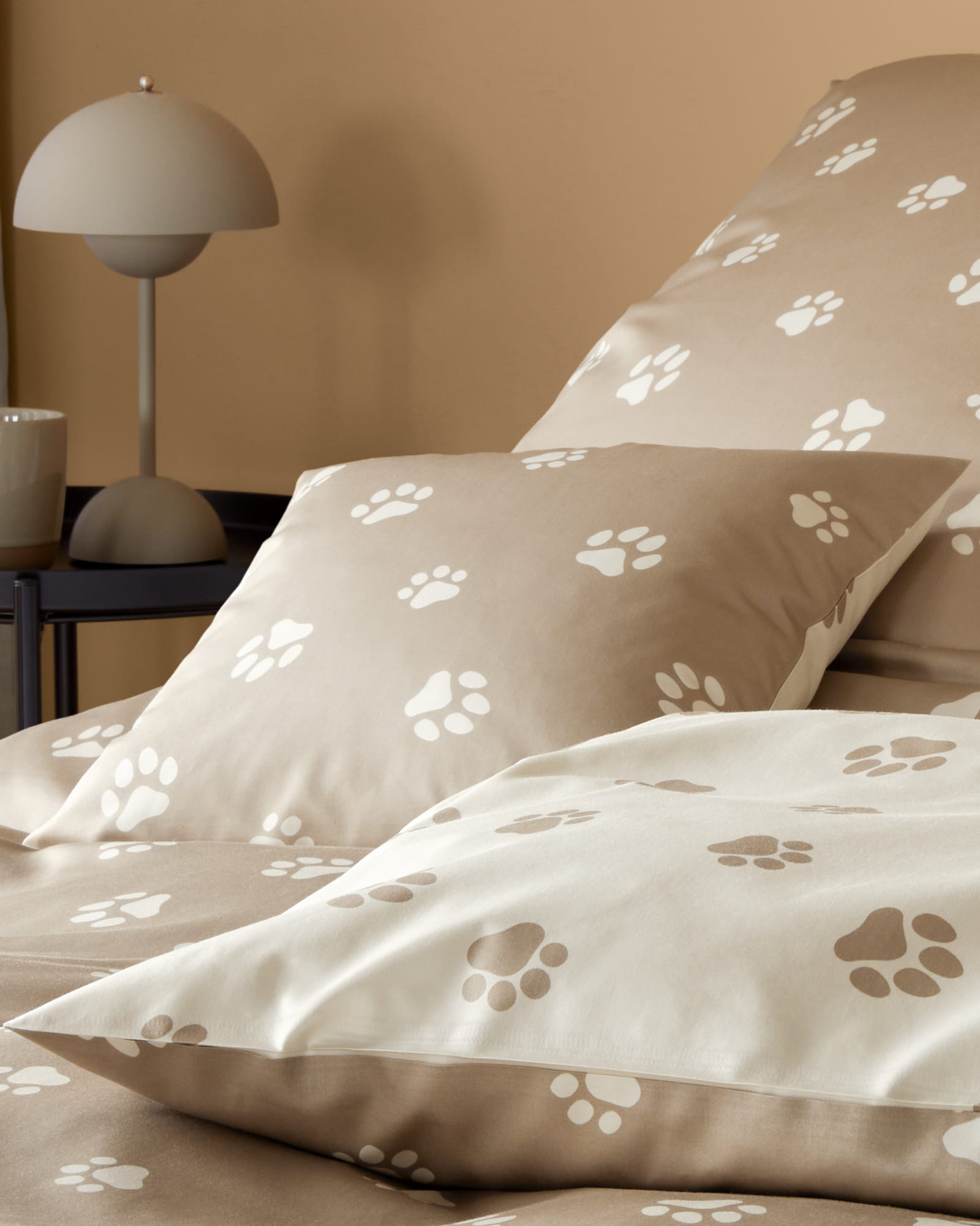 elegante Bettwäsche WE LOVE DOGS Paws 24541 Natur-Beige - 7
