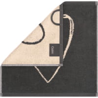 Cawö Seiftücher Heart Beats You &amp; Me 6285 - Farbe: natur/basalt - 37 - 30x30 cm