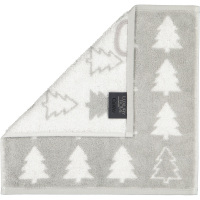 Cawö Christmas Edition Tannenbäume 958 - 3er Pack Seiftücher 30x30 cm - Farbe: platin - 76 - 30x30 c