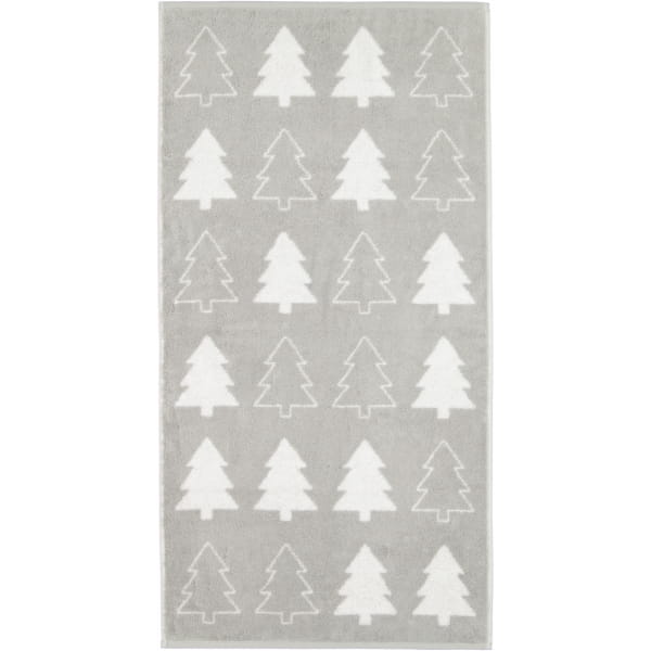 Cawö Christmas Edition Tannenbäume 958 - Farbe: platin - 76 Handtuch 50x100 cm