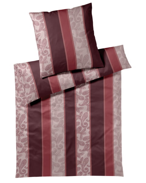 JOOP! Bettwäsche Paisley Stripes 4121 - Farbe: Rouge - 01 - 80x80 cm - 155x günstig online kaufen
