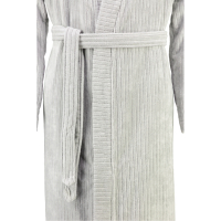 Marc o Polo Bademantel Kimono Velour Stripe - Farbe: Silver