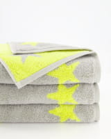 Cawö Handtücher NEW STARS Sterne groß 6260 - Farbe: platin/lime - 75 - Handtuch 50x100 cm