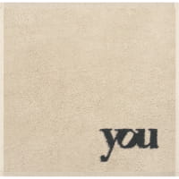 Cawö Seiftücher Heart Beats You &amp; Me 6285 - Farbe: natur/basalt - 37 - 30x30 cm