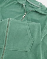 Vossen Bademäntel Damen Kurzmantel mit Kapuze Tampa - Farbe: evergreen - 5525
