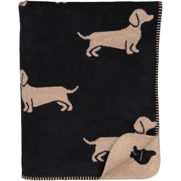 Cawö Wohndecken WE LOVE DOGS 62460 - Farbe: schwarz/beige - 93 - 150x200 cm günstig online kaufen