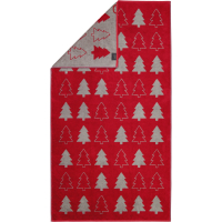 Cawö Christmas Edition Tannenbäume 958 - Farbe: bordeaux - 22 - Duschtuch 80x150 cm