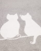 Cawö Badematten CUTE CATS You &amp; Me 6263 - Farbe: platin/weiß - 76 - 50x80 cm