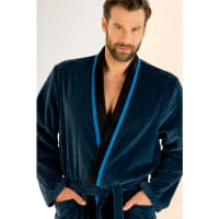 Cawö - Herren Bademantel Kimono 4839 - Farbe: blau/schwarz - 19 S
