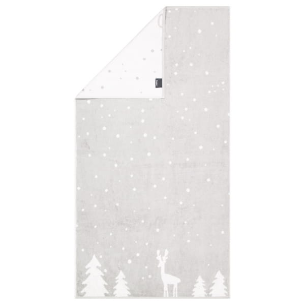 Cawö Handtücher WINTER EDITION Rudi im Schnee 6271 - Farbe: platin/weiß - 76 - Duschtuch 70x140 cm