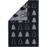 Cawö Handtücher Christmas Edition Tannenbäume 794 - Farbe: schwarz - 90 - Gästetuch 30x50 cm