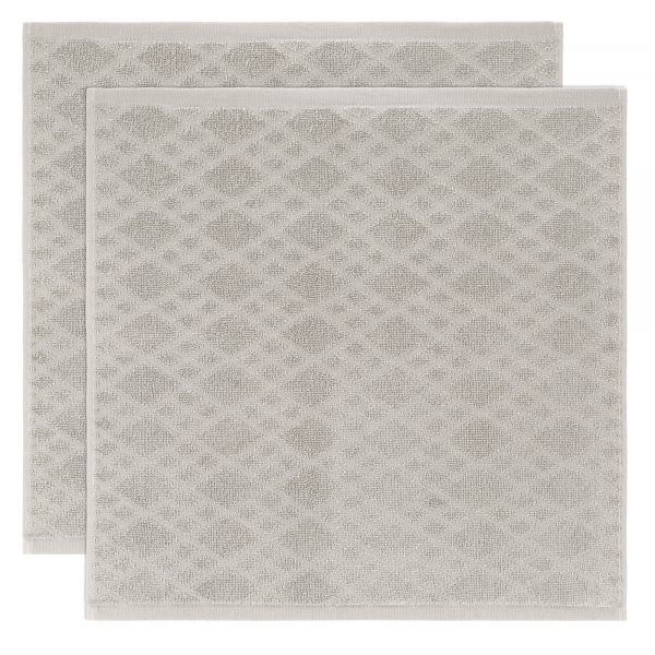 Vossen Küchenhandtücher Urban Grid 2er Set - Farbe: stone - 7160 - 50x50 cm