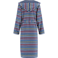 Cawö Damen Bademantel Kapuze 3344 - Farbe: blau-multicolor - 12
