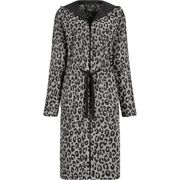 Cawö Home Bademäntel Damen Kurzmantel mit Kapuze Two-Tone Leo 851 - Farbe: basalt - 77