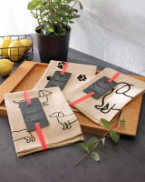 Cawö Home Geschirrtücher Cuisine WE LOVE DOGS 6246 - Farbe: schwarz/beige - 93 - 50x70 cm
