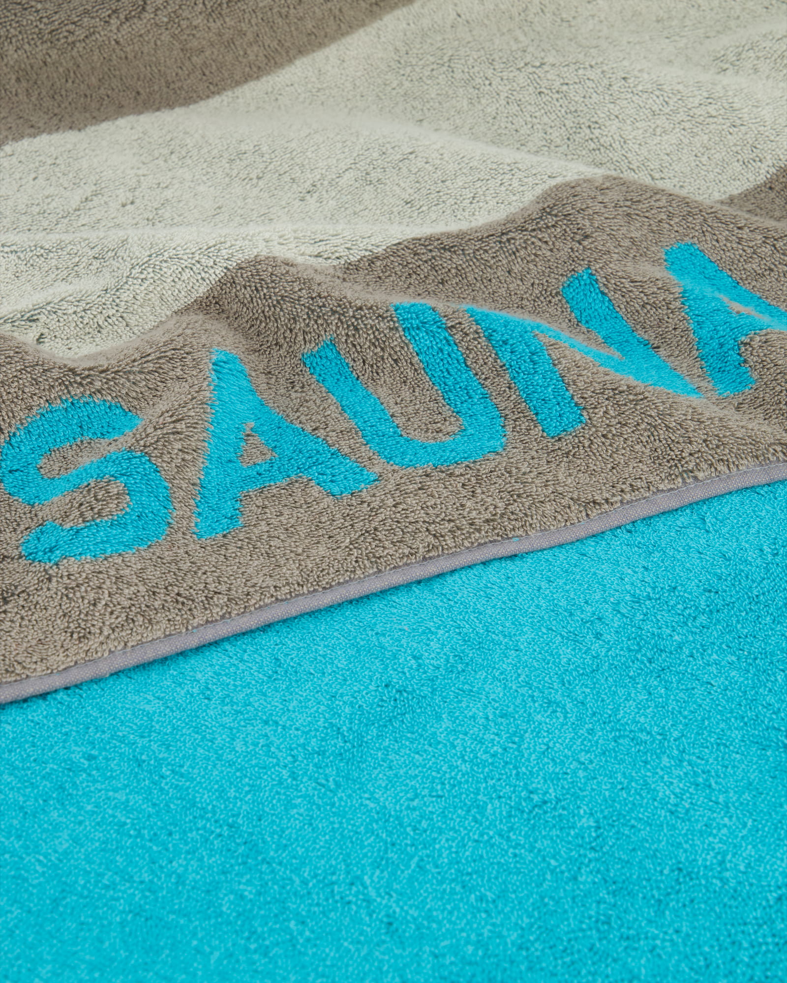 Cawö - Saunatuch 599 - 80x200 cm - Farbe: graphit/türkis - 34 - Saunatuch  80x200 cm | für Saunafreunde | Geschenkideen | Cawö