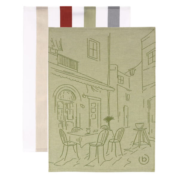 bugatti Geschirrtücher Caprese 2er Set - Farbe: light jade - 0001 - 50x70 cm