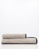 Möve Handtücher Superwuschel Blockstreifen - Farbe: black/cashmere - 082