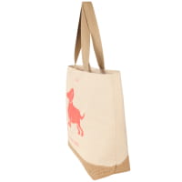 Cawö Home Beachbags WE LOVE DOGS Dogs 55702 - Farbe: natur/pink-orange - 32 - 40x55 cm