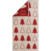 Cawö Handtücher Christmas Edition Tannenbäume 794 - Farbe: natur-rot - 32 - Handtuch 50x100 cm