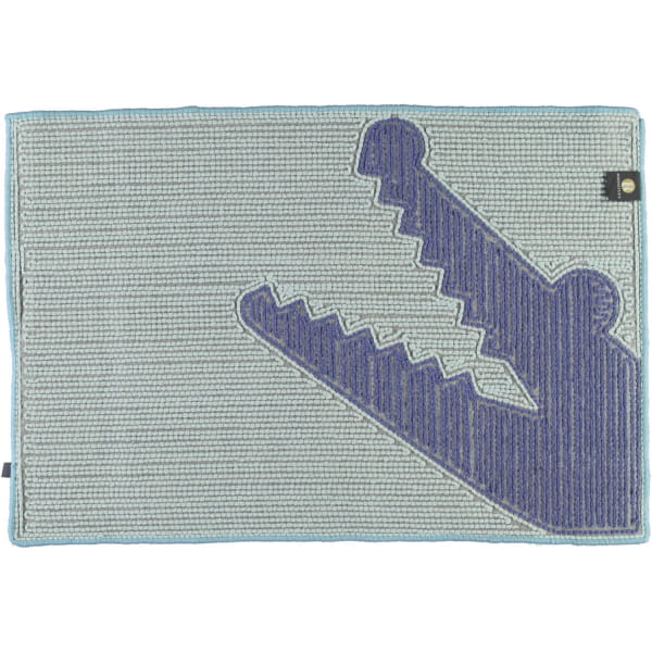 Rhomtuft - Badteppich Croc - Farbe: air/ultramarin - 1211 60x90 cm