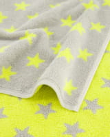 Cawö Handtücher NEW STARS Sterne klein 6261 - Farbe: platin/lime - 75 - Duschtuch 70x140 cm