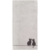Cawö Handtücher CUTE CATS EDITION You &amp; Me 6263 - Farbe: platin/basalt - 70 - Handtuch 50x100 cm
