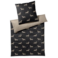 elegante Bettwäsche WE LOVE DOGS Dogs 24540 - Farbe: Schwarz-Beige - 9