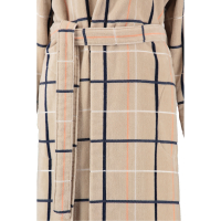 Cawö Damen Bademantel Kapuze 4348 - Farbe: sand-marine - 31 - S