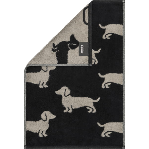 Cawö Handtücher We love Dogs 6246 - Farbe: Schwarz-Beige - 93 - Gästetuch 3 günstig online kaufen