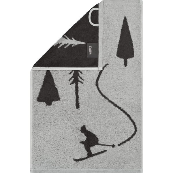 Cawö Handtücher WINTER EDITION Skifahrer 6272 - Farbe: platin/basalt - 70 - günstig online kaufen