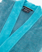 Cawö - Damen Bademantel Two-Tone Kimono 6431- Farbe: türkis - 47 - L