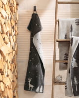 Cawö Handtücher WINTER EDITION Rudi im Schnee 6271 - Farbe: basalt/platin - 77