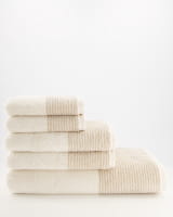 Cawö Handtücher Luxury Home Two-Tone 590 - Farbe: natur - 36 - Waschhandschuh 16x22 cm