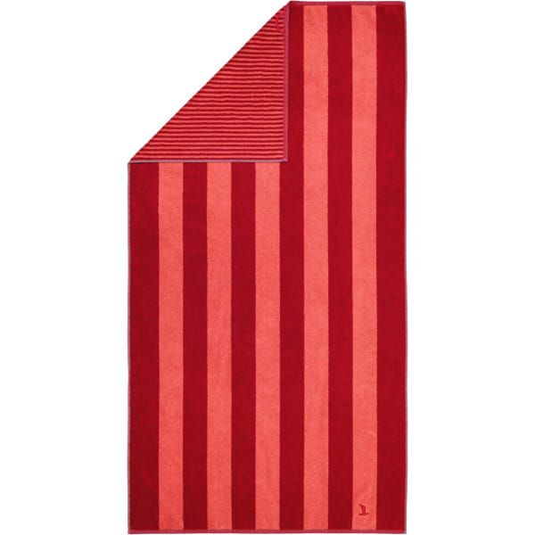 Möve Handtücher Superwuschel Blockstreifen - Farbe: ruby/coral - 021 - Dusc günstig online kaufen