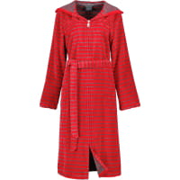 Cawö - Damen Bademantel Kapuze Reißverschluss Shades 1492 - Farbe: rot - 27